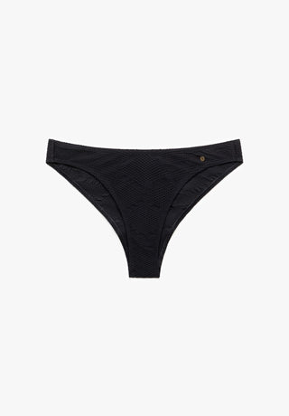 LOVJOI schwarzes Bikini Slip mit Struktur und hohem Beinausschnitt 